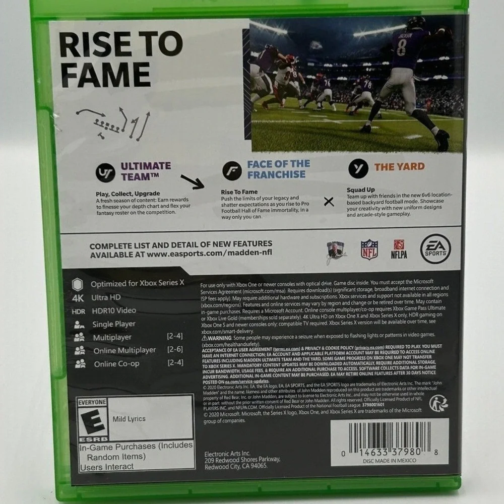 EA Sports Madden NFL 21‎ Xbox One Series X Lamar Jackson Excellent Football Game